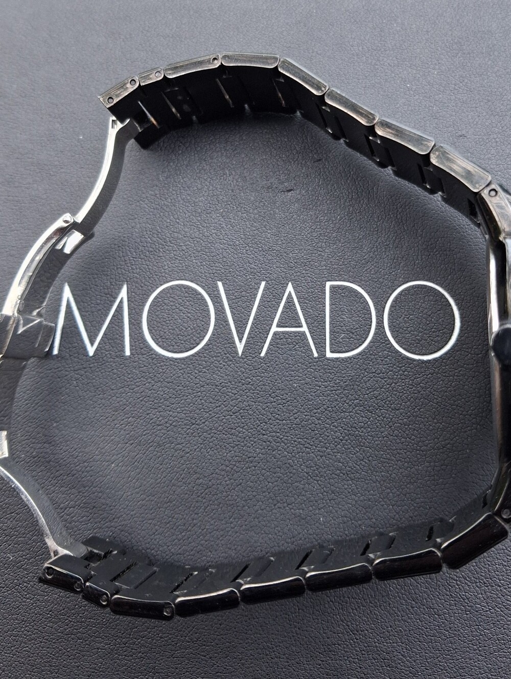 Movado Black and Silver Museum Dial Watch with DIAMOND Bezel - Picture 11 of 16